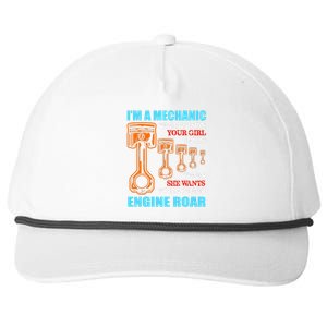 Funny Mechanic The Person Your Girl Calls When She Wants To Make Her Engine Roar Snapback Five-Panel Rope Hat