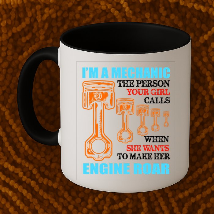 Funny Mechanic The Person Your Girl Calls When She Wants To Make Her Engine Roar Mug
