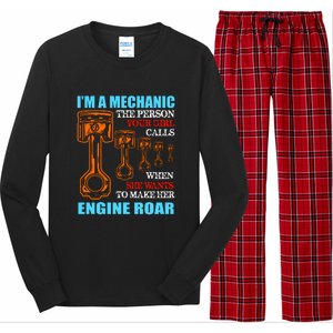 Funny Mechanic The Person Your Girl Calls When She Wants To Make Her Engine Roar Long Sleeve Pajama Set