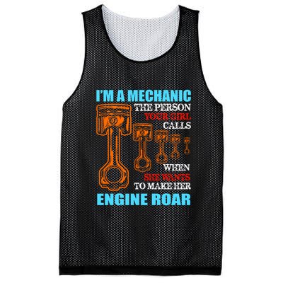 Funny Mechanic The Person Your Girl Calls When She Wants To Make Her Engine Roar Mesh Reversible Basketball Jersey Tank