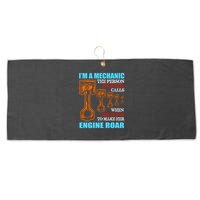 Funny Mechanic The Person Your Girl Calls When She Wants To Make Her Engine Roar Large Microfiber Waffle Golf Towel