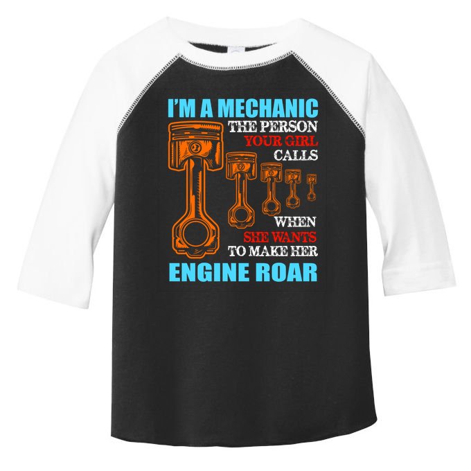 Funny Mechanic The Person Your Girl Calls When She Wants To Make Her Engine Roar Toddler Fine Jersey T-Shirt