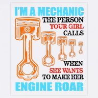 Funny Mechanic The Person Your Girl Calls When She Wants To Make Her Engine Roar Garment-Dyed Sweatshirt