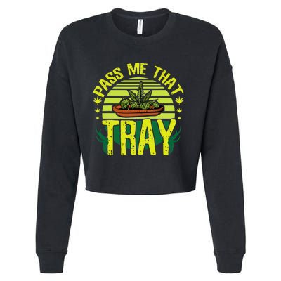 Funny Marijuana Tray Blunt Joint Leaf Weed Cropped Pullover Crew