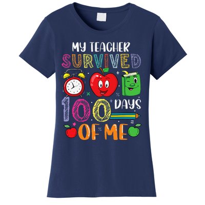 Funny My Teacher Survived 100 Days Of Me Women's T-Shirt