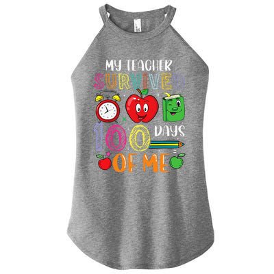 Funny My Teacher Survived 100 Days Of Me Women’s Perfect Tri Rocker Tank