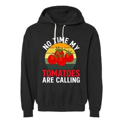 Funny My Tomato Calling Gardener Veggie Pun Tomatoes Foodie Garment-Dyed Fleece Hoodie