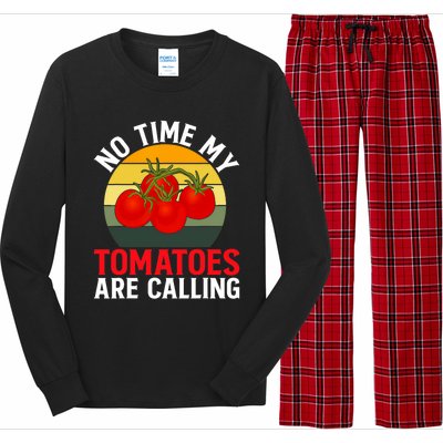 Funny My Tomato Calling Gardener Veggie Pun Tomatoes Foodie Long Sleeve Pajama Set