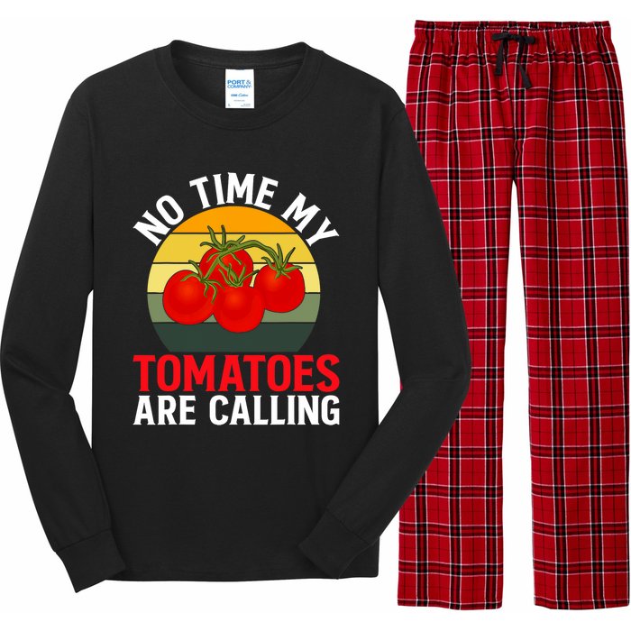 Funny My Tomato Calling Gardener Veggie Pun Tomatoes Foodie Long Sleeve Pajama Set