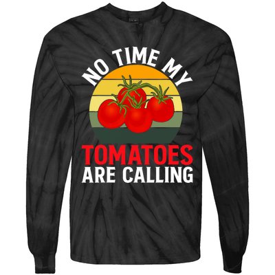 Funny My Tomato Calling Gardener Veggie Pun Tomatoes Foodie Tie-Dye Long Sleeve Shirt