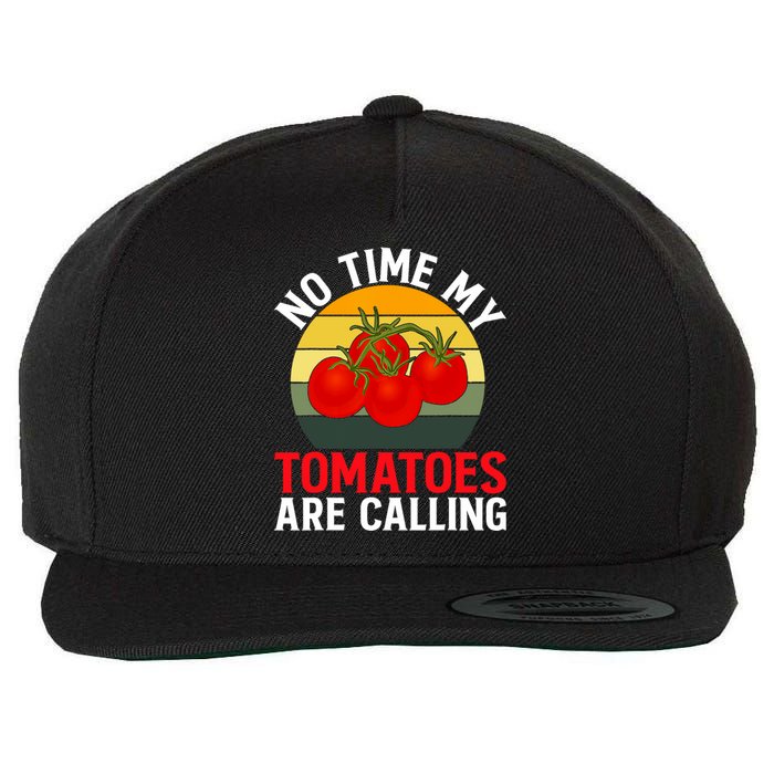 Funny My Tomato Calling Gardener Veggie Pun Tomatoes Foodie Wool Snapback Cap