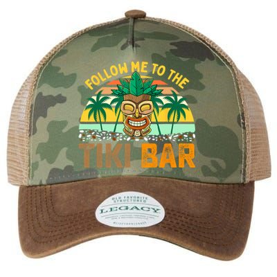 Follow Me To The Tiki Bar Funny Hawaiian Party Men Women Legacy Tie Dye Trucker Hat