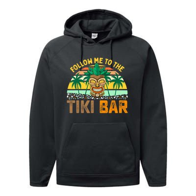 Follow Me To The Tiki Bar Funny Hawaiian Party Men Women Performance Fleece Hoodie