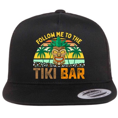 Follow Me To The Tiki Bar Funny Hawaiian Party Men Women Flat Bill Trucker Hat