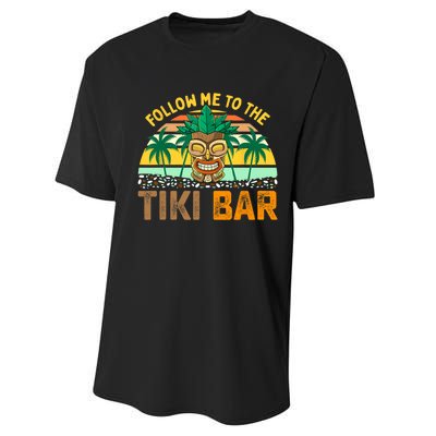 Follow Me To The Tiki Bar Funny Hawaiian Party Men Women Performance Sprint T-Shirt