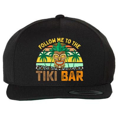 Follow Me To The Tiki Bar Funny Hawaiian Party Men Women Wool Snapback Cap