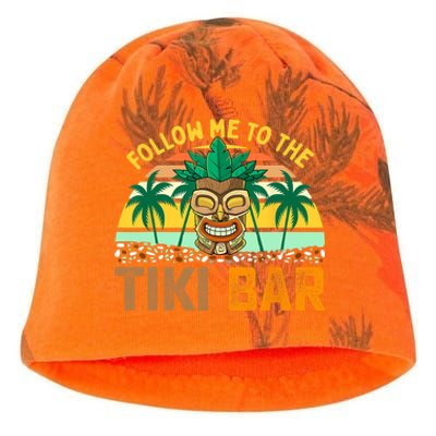 Follow Me To The Tiki Bar Funny Hawaiian Party Men Women Kati - Camo Knit Beanie