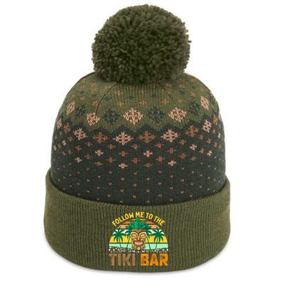 Follow Me To The Tiki Bar Funny Hawaiian Party Men Women The Baniff Cuffed Pom Beanie