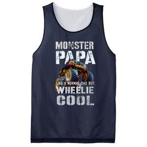 Funny MONSTER TRUCK PAPA Like Normal Dad But Wheelie Cool Mesh Reversible Basketball Jersey Tank