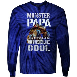 Funny MONSTER TRUCK PAPA Like Normal Dad But Wheelie Cool Tie-Dye Long Sleeve Shirt