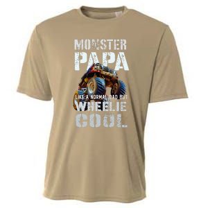 Funny MONSTER TRUCK PAPA Like Normal Dad But Wheelie Cool Cooling Performance Crew T-Shirt