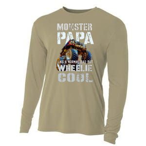 Funny MONSTER TRUCK PAPA Like Normal Dad But Wheelie Cool Cooling Performance Long Sleeve Crew