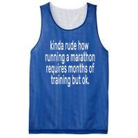 Funny Marathon Training Kinda Rude How Running A Marathon Great Gift Mesh Reversible Basketball Jersey Tank