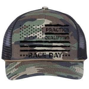 Funny Monday Tuesday Thursday Practice Qualifying Race Day (5) Retro Rope Trucker Hat Cap