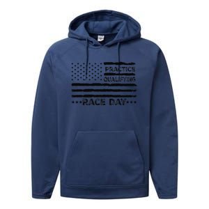 Funny Monday Tuesday Thursday Practice Qualifying Race Day (5) Performance Fleece Hoodie