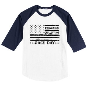 Funny Monday Tuesday Thursday Practice Qualifying Race Day (5) Baseball Sleeve Shirt