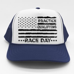 Funny Monday Tuesday Thursday Practice Qualifying Race Day (5) Trucker Hat