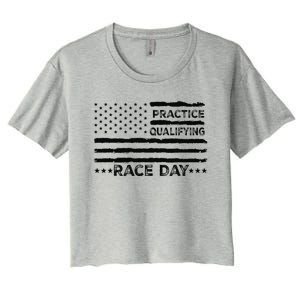 Funny Monday Tuesday Thursday Practice Qualifying Race Day (5) Women's Crop Top Tee