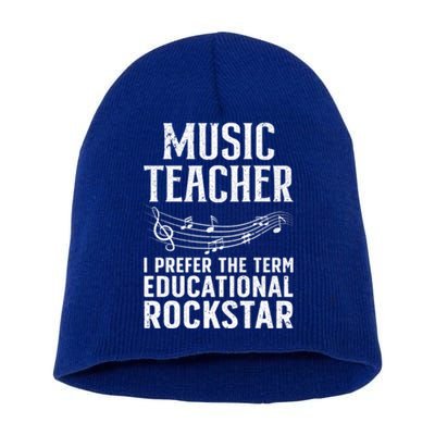 Funny Music Teacher Art Educational Rockstars Cute Gift Short Acrylic Beanie