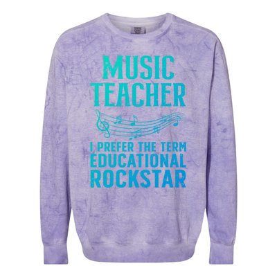 Funny Music Teacher Art Educational Rockstars Cute Gift Colorblast Crewneck Sweatshirt