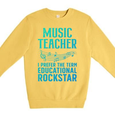 Funny Music Teacher Art Educational Rockstars Cute Gift Premium Crewneck Sweatshirt