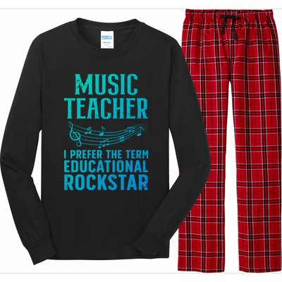 Funny Music Teacher Art Educational Rockstars Cute Gift Long Sleeve Pajama Set