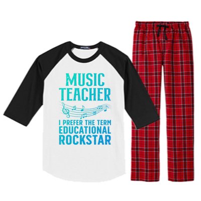 Funny Music Teacher Art Educational Rockstars Cute Gift Raglan Sleeve Pajama Set