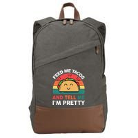 Feed Me Taco Mexican Tuesday Fiesta Kids Funny Cotton Canvas Backpack