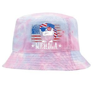 Funny Merica Trump 4th Of July Us American Flag Tie-Dyed Bucket Hat