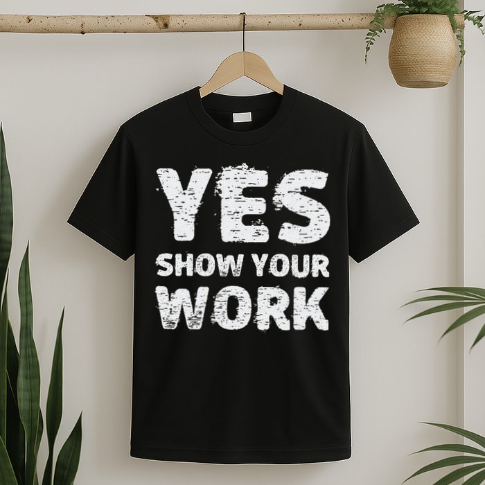 Funny Math Teacher show your work thanks Equation physics T-Shirt