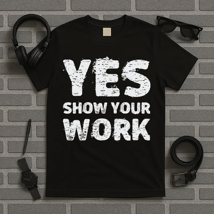 Funny Math Teacher show your work thanks Equation physics T-Shirt