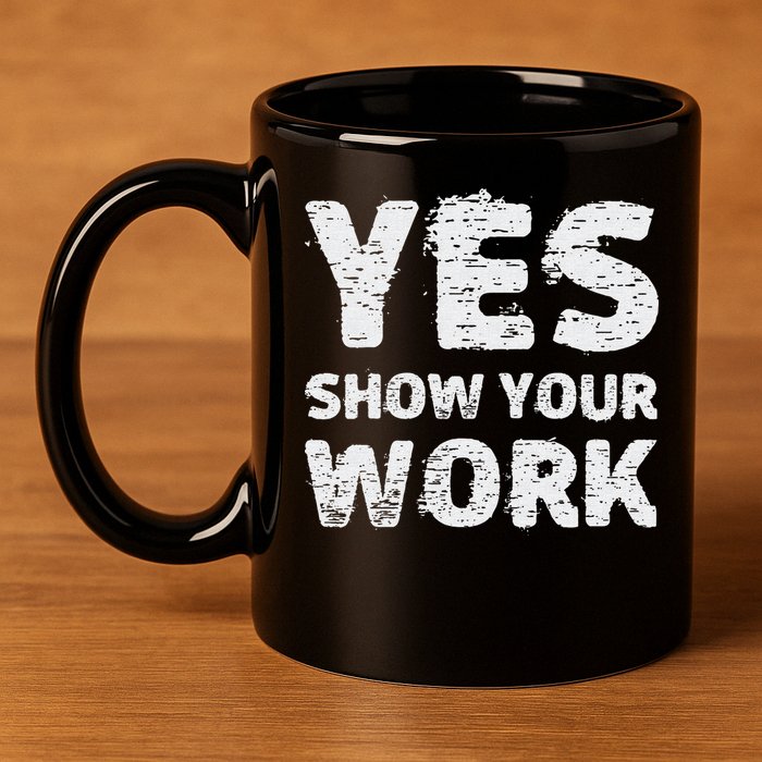 Funny Math Teacher show your work thanks Equation physics 11oz C Handle Ceramic Mug