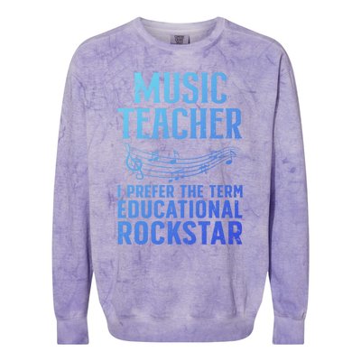 Funny Music Teacher Art Educational Rockstars Cute Gift Colorblast Crewneck Sweatshirt