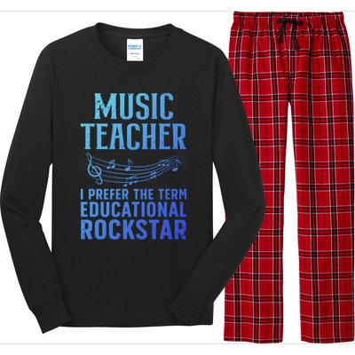 Funny Music Teacher Art Educational Rockstars Cute Gift Long Sleeve Pajama Set