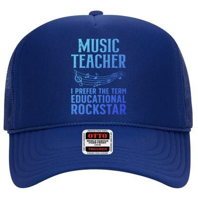 Funny Music Teacher Art Educational Rockstars Cute Gift High Crown Mesh Back Trucker Hat