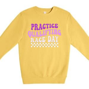 Funny Monday Tuesday Thursday Practice Qualifying Race Day (3) Premium Crewneck Sweatshirt