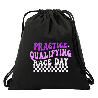 Funny Monday Tuesday Thursday Practice Qualifying Race Day (3) Drawstring Bag