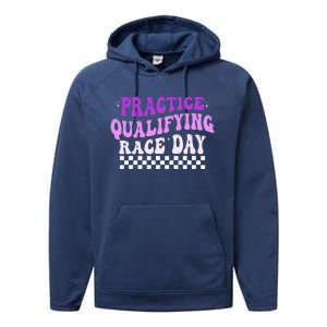 Funny Monday Tuesday Thursday Practice Qualifying Race Day (3) Performance Fleece Hoodie