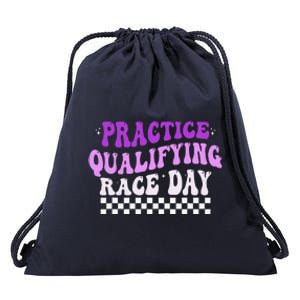 Funny Monday Tuesday Thursday Practice Qualifying Race Day (3) Drawstring Bag