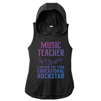 Funny Music Teacher Art Educational Rockstars Cute Gift Ladies PosiCharge Tri-Blend Wicking Draft Hoodie Tank